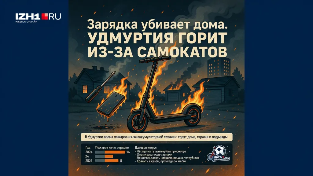Зарядка убивает дома. Удмуртия горит из-за самокатов
